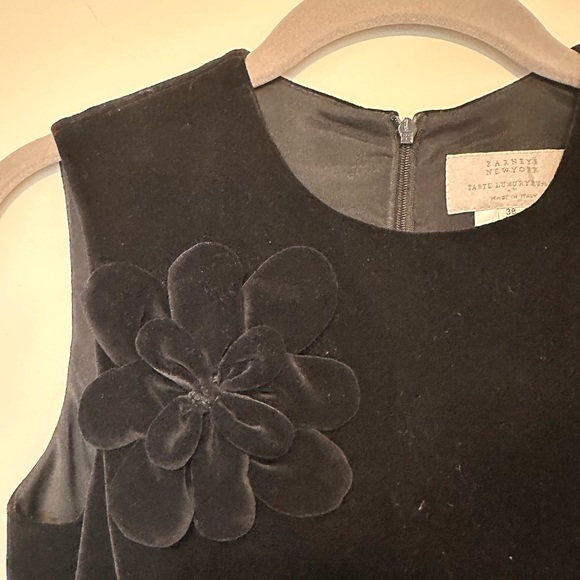 Taste Luxury Humor - BARNEYS New York - Black Velvet A-line Midi Dress - Picture 2 of 11